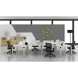 Lüks ofis masası tasarım ekran bölümü 120 derece modüler 6 kişilik ofis mobilyaları iş istasyonları ofis pc masaları modern