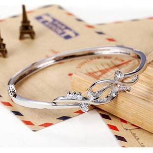 Br014 SJ nouveau Style mariage & fiançailles moderne fantaisie avec effacer Zircon cubique sur <span class=keywords><strong>blanc</strong></span> plaqué <span class=keywords><strong>or</strong></span> femmes bracelet - Product Image 2