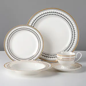 China Supplier Tangshan Bone China Manufacturer Ceramic Dinnerware, Pratos Para Casamento Royal~
