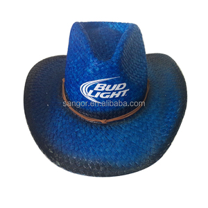 Logotipo personalizado de papel <span class=keywords><strong>pintado</strong></span> sombreros de <span class=keywords><strong>vaquero</strong></span> de paja - Product Image 3