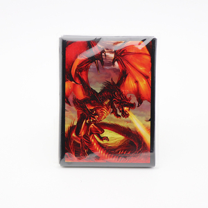 Bustine Protettive <span class=keywords><strong>Dragon</strong></span> <span class=keywords><strong>Shield</strong></span> in Polipropilene 67x92mm, Spessore 0,1mm, 50/80 Pezzi, Colore Personalizzato, Stampa CMYK Grigia, Protezione per Carte - Product Image 3