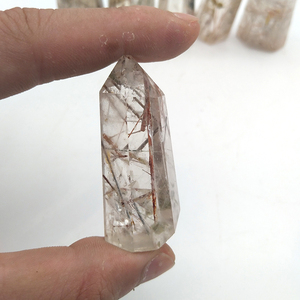 Đá thạch anh tự nhiên thô, thạch anh vàng rutilated, đầu nhọn, bán buôn, đũa đá Tây Tạng để chữa bệnh - Product Image 4