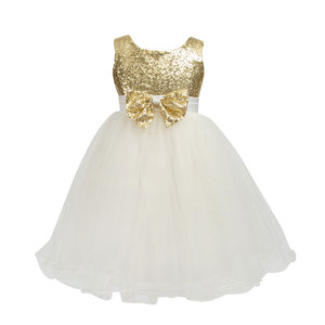 थोक बच्चों टॉडलर अनुसिन धनुष पोशाक बेबी गर्ल पार्टी पोशाक आस्तीन रहित ठोस औपचारिक पोशाक - Product Image 5