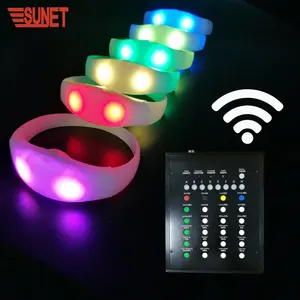 SUNJET WIFI/คอมพิวเตอร์/วิทยุ Controller แฟชั่น LED สร้อยข้อมือรีโมทคอนโทรลเรืองแสง