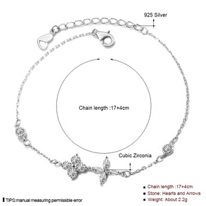 RL11イタリアスタイルファッションファインジュエリー925スターリングシルバージルコンラッキークロス4本葉クローバーチャームブレスレット女性用女の子 - Product Image 5