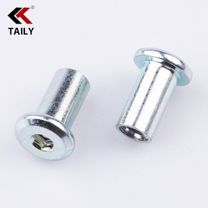Tomada hexagonal de aço carbono galvanizado, cabeça plana, conector de móveis, manga, barril, porca - Product Image 2