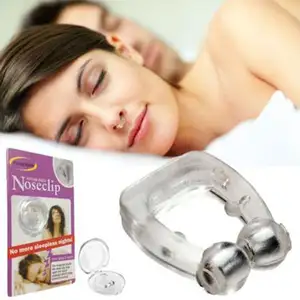 Pince-nez Anti-ronflement en Silicone, 2 pièces, magnétique, protection contre l'apnée, plateau nocturne, dispositif d'aide au sommeil