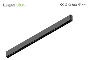 Lustres linéaires en aluminium <span class=keywords><strong>noir</strong></span> de conception nouvelle, fabriqués en usine, suspendus à l'intérieur, pour table à manger, bureau, luminaires suspendus LED, <span class=keywords><strong>3</strong></span> ans - Product Image 4