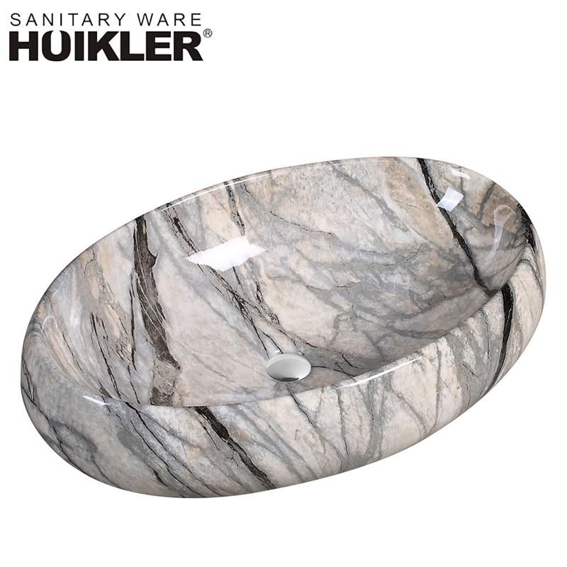 Горячая Распродажа, дизайнерская раковина серого мрамора овальной формы для столешницы, художественная раковина из города чаочжоу