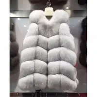 Bán Buôn Thiết Kế Mới Trắng Phụ Nữ Mùa Đông Bất Fox Fur Coat Với Fur Hat