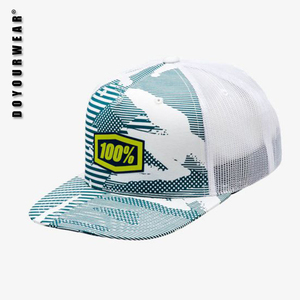 Custom New Fashion 5 Panel Hoed Lederen Patch Trucker Mesh Cap