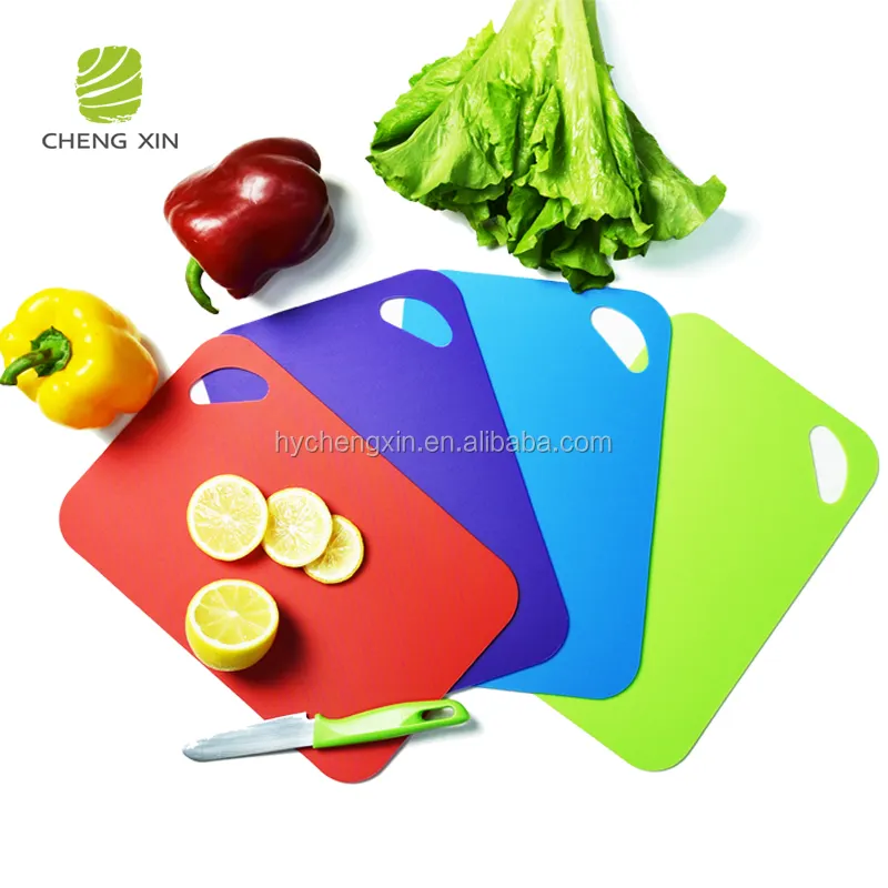 Placa de corte plástica antiderrapante para cozinha, por atacado, cores diferentes para uso da cozinha
