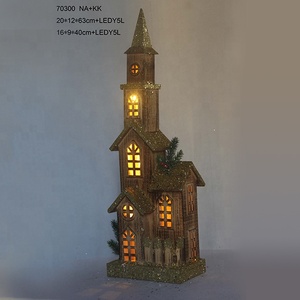Houten Kersthuisjes Dorp Met Led Light Up Mini Houten Huis Dorp Decoratief Huis Voor Kerstmis Decor