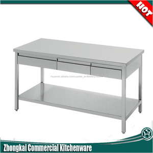 201/304 Fabricante y la Oferta <span class=keywords><strong>Comercial</strong></span> <span class=keywords><strong>de</strong></span> Banco <span class=keywords><strong>de</strong></span> <span class=keywords><strong>Trabajo</strong></span> <span class=keywords><strong>de</strong></span> Acero Inoxidable con 3 Cajones y la Pared Posterior - Product Image 3