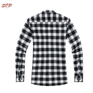 Nice-looking-<span class=keywords><strong>camisa</strong></span> de franela de diseñador, blusa a <span class=keywords><strong>cuadros</strong></span> en blanco y negro - Product Image 2