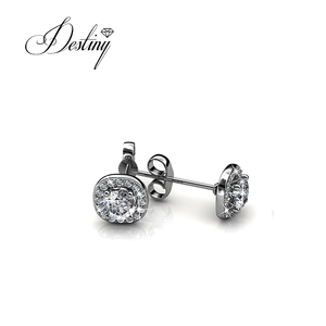 Pendientes de novia de moda y colgante Daisini adornado con cristales de <span class=keywords><strong>Swarovski</strong></span> Juego de joyas cuadradas chapadas en oro de <span class=keywords><strong>18K</strong></span> - Product Image 6