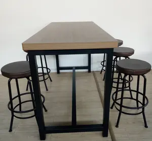 Long High Top Table Stool Bar Table Chair