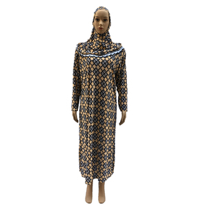 Gedruckte Kaftans Muslim Schal Hijab Abaya Mehrere Farben Designs Frauen Islamische Kleidung Stil Langarm Naher Osten OEM/ODM - Product Image 3