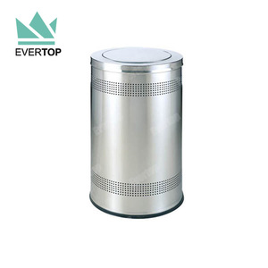 Metal Garbage Bin DB-35Z Hotel Shop Indoor Stainless Steel Rubbish Bin With Ashtray Office Modern Colorful Metal Garbage Bin Rubbish Bin