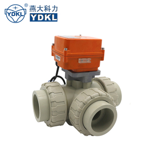 ISO CE ROHS UPVC 3 Way Động Cơ Điện Ball Valve 220V 240V 2 Inch 3 Inch PVC