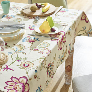 Panno di tabella Stampato giallo fiore uccello stampa 100% tovaglie di <span class=keywords><strong>Cotone</strong></span> - Product Image 4