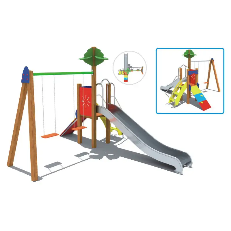 Équipements de terrain de jeux d'extérieur pour enfants, fabricants, au meilleur prix, balançoire de jardin, équipement avec glissants, 1 pièce