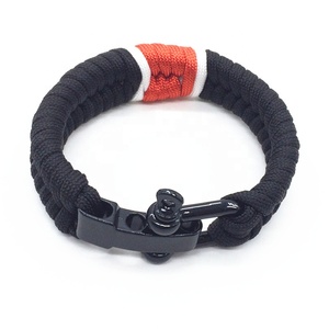 Braccialetto in Paracord Nero con Fibbia Regolabile per Brazilian Jiu-jitsu, Braccialetto di <span class=keywords><strong>Sopravvivenza</strong></span> - Product Image 5
