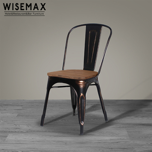 WISEMAX Mobilier de café design classique <span class=keywords><strong>Chaise</strong></span> de restaurant industrielle <span class=keywords><strong>Chaise</strong></span> de salle à manger vintage en <span class=keywords><strong>métal</strong></span> avec siège en <span class=keywords><strong>bois</strong></span> <span class=keywords><strong>Chaise</strong></span> de bistro - Product Image 2