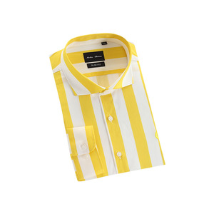 Conception personnalisée Couleur Vive Gros Rayé <span class=keywords><strong>Sexy</strong></span> Or Pan Coupé Printemps Chemise Pour Homme - Product Image 3