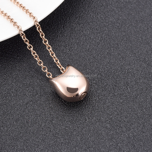 316L Acero inoxidable Memorial urna collar gato forma libre engravable PET cremación urna Collar para humanos PET recuerdo - Product Image 5