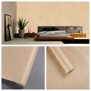 Grass Cloth Wall paper PVC Plain Wallpaper For Hotel,Restaurant Decor