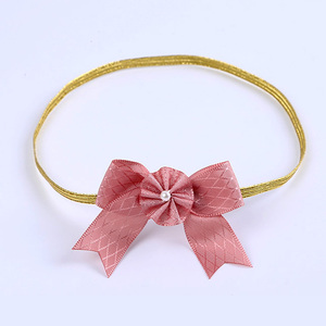 Moño de Cinta de Poliéster de Lujo Personalizado al por Mayor con Banda Elástica Dorada para Envolver Regalos de Fiesta de Negocios - Product Image 4