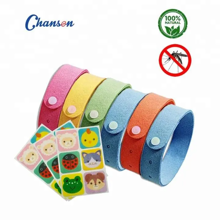 5pack microfiber anti mosquitoes wristband & non-woven citronella mosquito repellent patches travel pack pest control
