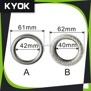 Accessoires pour rideaux KYOK, anneaux <span class=keywords><strong>de</strong></span> rideaux <span class=keywords><strong>en</strong></span> acier inoxydable, œillets métalliques pour rideaux, anneaux métalliques pour rideaux, œillets pour ruban, œillets <span class=keywords><strong>de</strong></span> 60 mm - Product Image 4