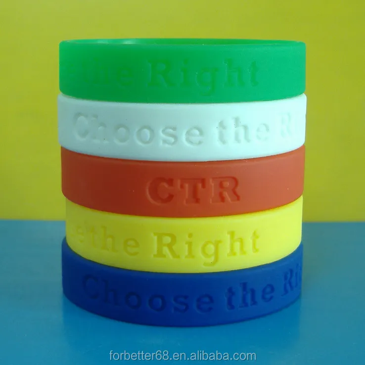 Promotional 12mm debossed silicone bracelets, Free samples silicone wristbands, Solid color silicone bracelets