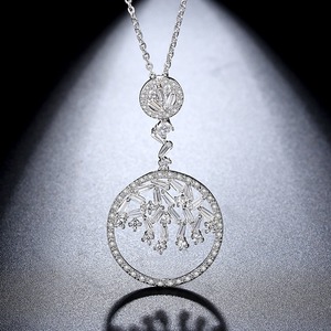 LUOTEEMI Nuovo Trapezoidale Rare Cut Cubic Zirconia di Cristallo In <span class=keywords><strong>Oro</strong></span> Bianco Ha Placcato I Monili Della <span class=keywords><strong>Collana</strong></span> Delle Donne - Product Image 4