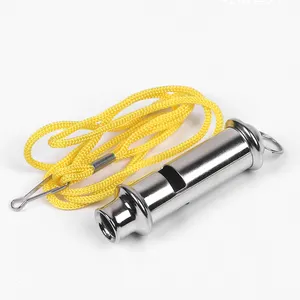 OEM LOGO Metal Whistle Survival Rescue Whistle with Lanyard Whistle for Wholesale