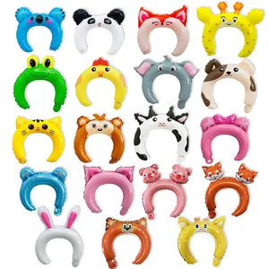 Commercio all'ingrosso promozionale piccolo regalo palloncini Foil Cartoon Rabbit Head Animal Festival Hair Hoop alluminio Folm Balloon