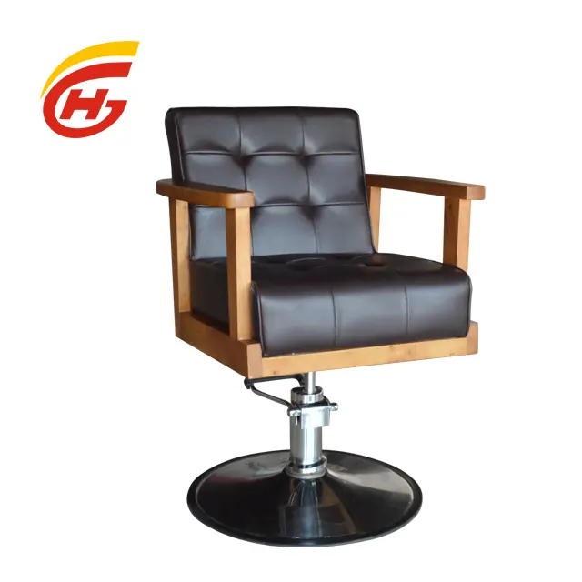 HG-A030 Luxury cheap barber chair wooden hydraulic reclining hair cutting chairs