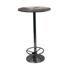 Mesa de bar de <span class=keywords><strong>club</strong></span> de patio al aire libre portátil de base de cromo de alta calidad - Product Image 3