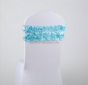 (Pas besoin d'attacher le <span class=keywords><strong>noeud</strong></span>) élastique fleur <span class=keywords><strong>mariage</strong></span> <span class=keywords><strong>chaise</strong></span> couverture ceintures ceinture fête Banquet décoration décor - Product Image 3