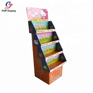 Template Cardboard Display Stand Promotion Corrugated Display Shelf Rack Paper Supermarket PDQ Stacked Stand For Kids Toy Car