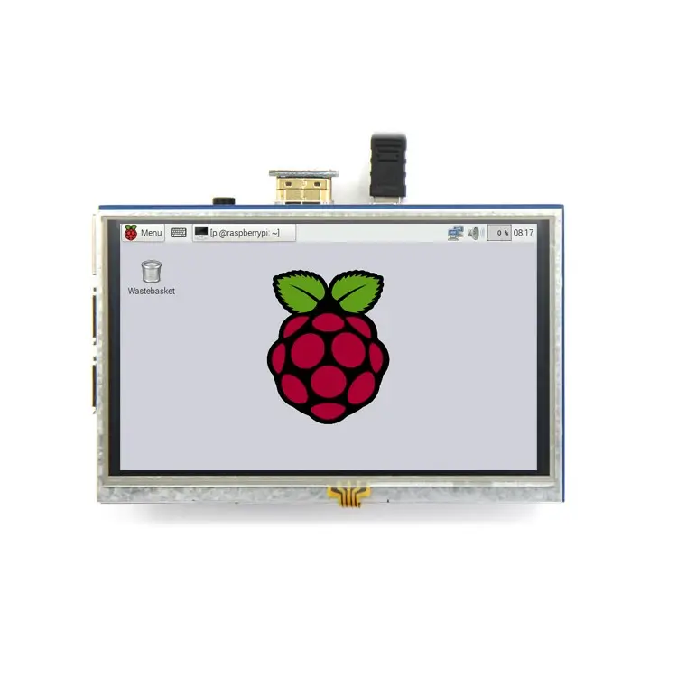 Raspberry Pi จอ LCD 5นิ้ว,หน้าจอสัมผัสขนาด5นิ้ว TFT 800*480 Raspberry Pi หน้าจอ LCD 3B + / 4B ตัวต้านทานแบบ4สาย