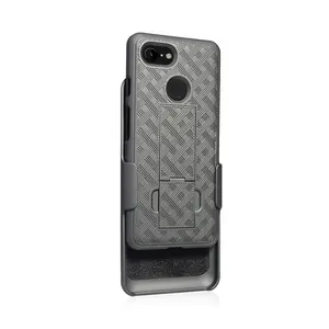 Rugged PC Back Shell Case with Kickstand Belt Clip Holster Cover for google pixel 3 phone holster belt case