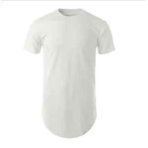 Groothandel Plain Scoop Bottom Longline T-shirt Mannen