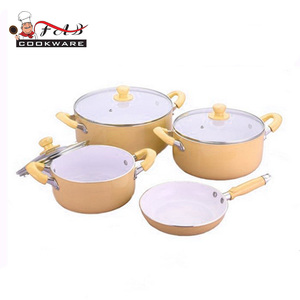 7 Cái Red Chất Lượng Cao Masterclass Cao Cấp <span class=keywords><strong>Cookware</strong></span> Nhôm Gốm Nồi Đồ Nấu Nướng Bộ - Product Image 6