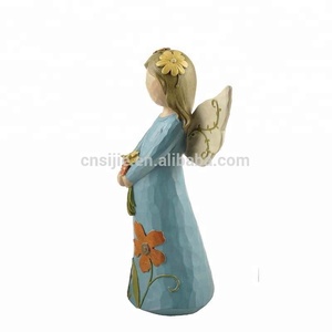 Tenant <span class=keywords><strong>des</strong></span> <span class=keywords><strong>fleurs</strong></span> Fille figurine Polyresin Ange Statues pour LA MAISON CADEAUX - Product Image 4