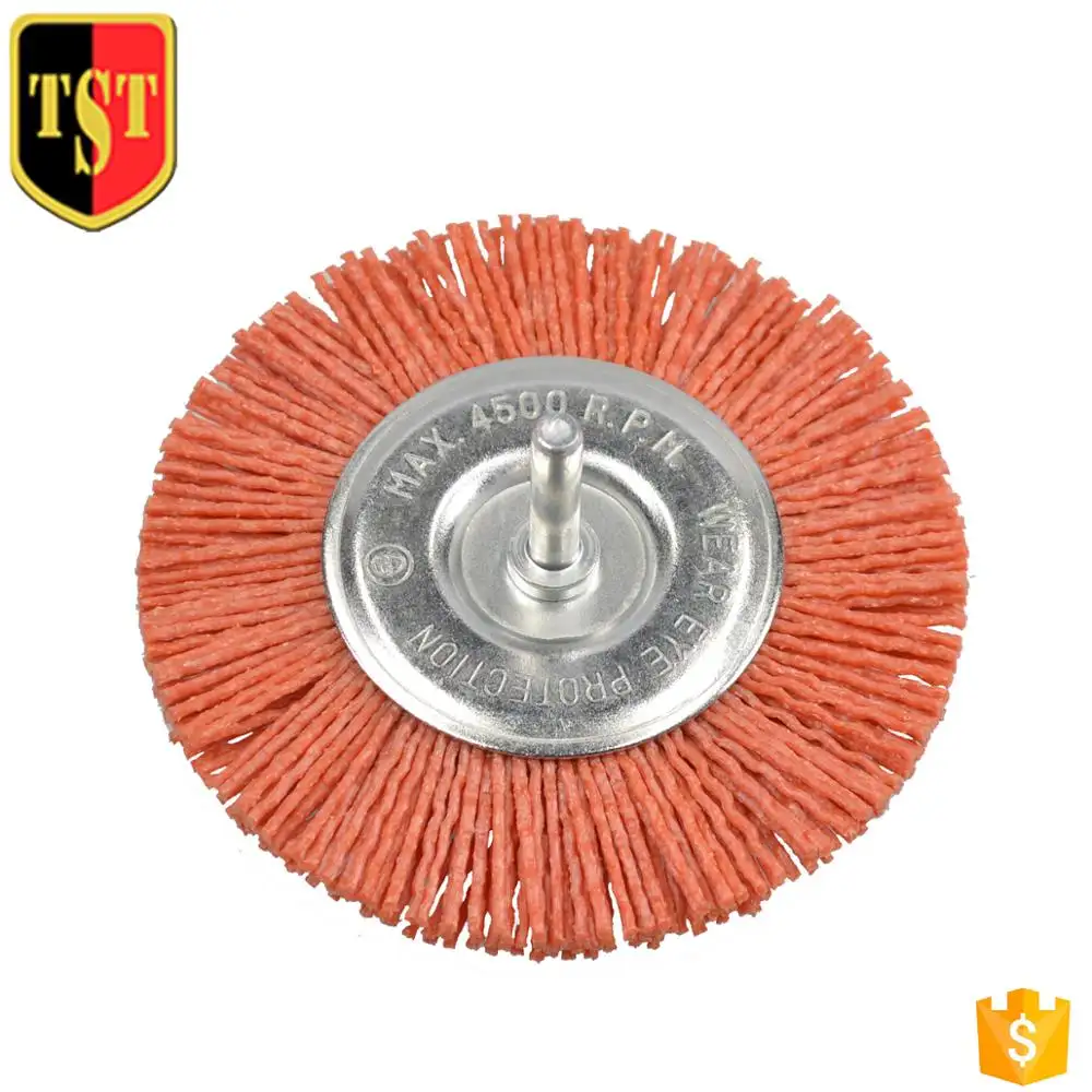 Nylon Wheel Drill Cleaning Brush Oxide Abrasive for wood metal stainless disc tools
