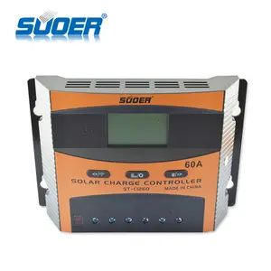 Suoer Factory Price 12V 24V 60A PWM Solar Charger Controller mit LCD Display mit hintergrundbeleuchtung