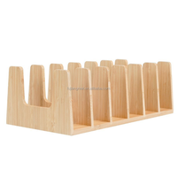 Étagère pour assiettes, support pour couvercles de casseroles en bambou, organisateur pour le rangement dans les armoires ou les comptoirs de cuisine et les placards